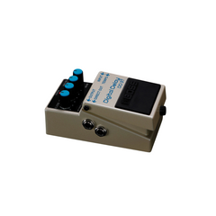 BOSS DD-3T digital delay pedal angled view showing footswitch and side jacks