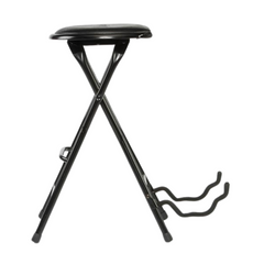Ibanez IMC50FS throne side view, folded X-frame with built-in guitar stand hooks