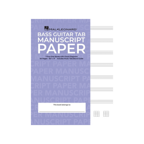 Bass Guitar Tablature Manuscript Paper