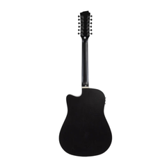 Bamboo GA-4012 Mahogany E-Acoustic Guitar with Bag – Black
