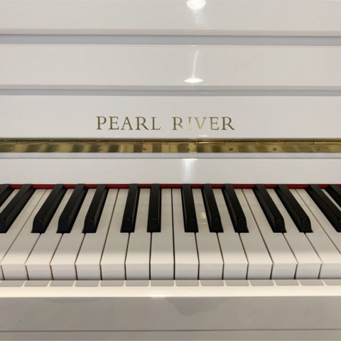 Pearl River Upright Piano UP-115M5 White with Bench