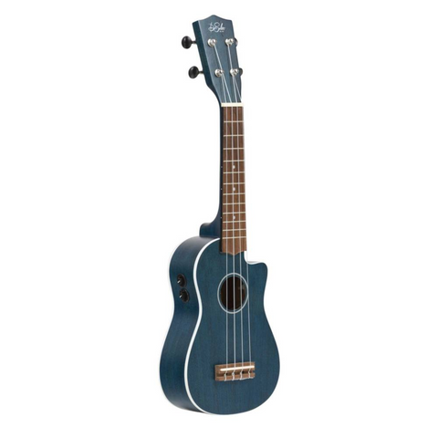 De Salvo UKMCSEQBL Ukulele Cut-Away Soprano - blue