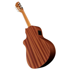 Alhambra Z-Nature CW EZ full back angled, built-in tuner display near the shoulder