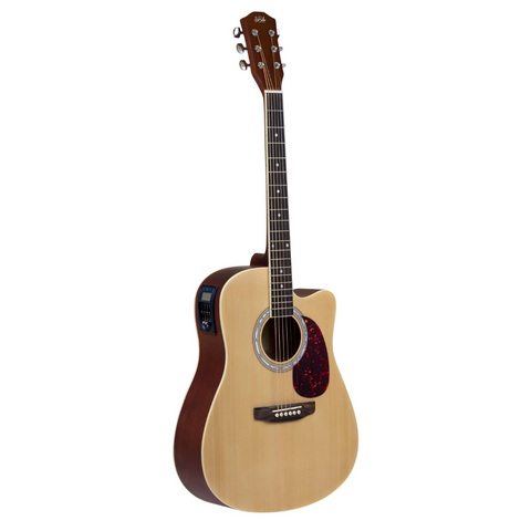 De Salvo AG1CEQNTGS 4/4 Semi Acoustic Guitar - Natural Glossy Satin