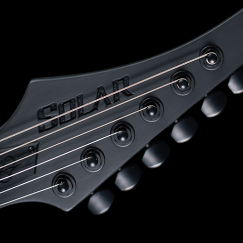 Solar GC1.6T-RSB Electric guitar Black Racing Stripes - Black
