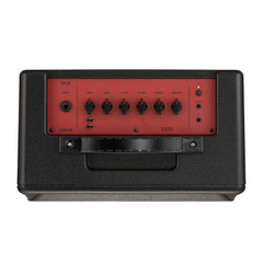 Vox VX50BA bass amp top control panel, red fascia with gain and tone dials