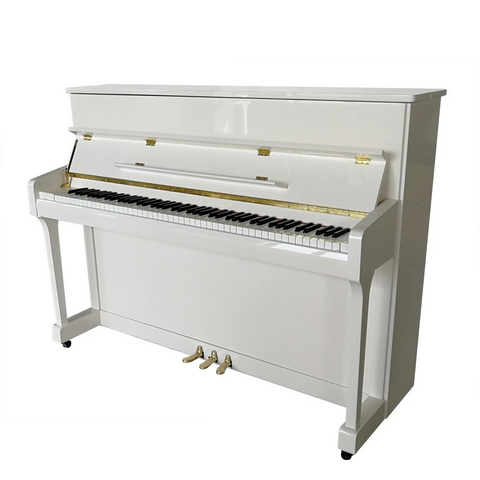 Steiner HU-110 Upright Piano with Free Bench - White