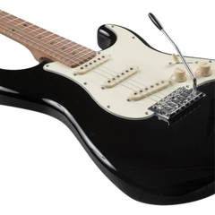 Bamboo Solar Strato SSS Electric Guitar with Bag – Black