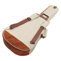 Ibanez IAB541 acoustic gig bag rear, beige with tan base and backpack straps