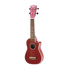 De Salvo UKMCSEQRD Cut-Away Soprano Ukulele - Red