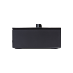 M-Audio M-Track Duo interface side profile view, black chassis with monitor knob