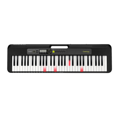 Casio LK-S250 keyboard top-down view, light-up keys and Casiotone control panel