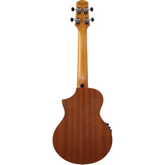Ibanez UEWT5 tenor ukulele back, open-pore mahogany body and neck with chrome tuners