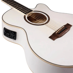 Bamboo GA-40 Acoustic-Electric Guitar with Bag - White