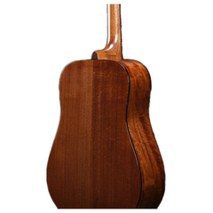Ibanez AVD9-NT body back close-up upper bout, natural mahogany with visible neck heel
