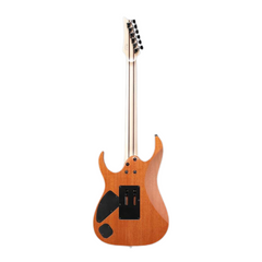 Ibanez RG5320-CSW guitar full back standing, natural mahogany with black hardware
