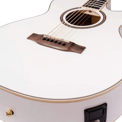 Bamboo GA-40 Acoustic-Electric Guitar with Bag - White