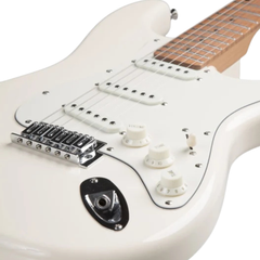 Bamboo Solar Strato SSS Electric Guitar with Bag – White