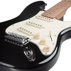 Bamboo Solar Strato SSS Electric Guitar with Bag – Black
