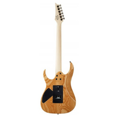 Ibanez RG370AHMZ guitar full back standing, natural ash body with black hardware