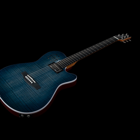 Godin A6 Ultra Semi-Acoustic Guitar – Denim Blue Flame