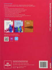 ABRSM Saxophone Exam Pack Grade 1 2018-2021 back cover and key features