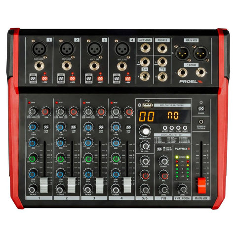 Proel PLAYMIX8 Compact 8-Channel Mixer