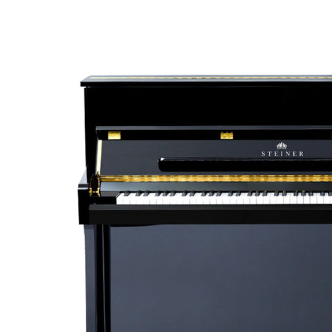 Steiner HU-110 Upright Piano with Free Bench - Black