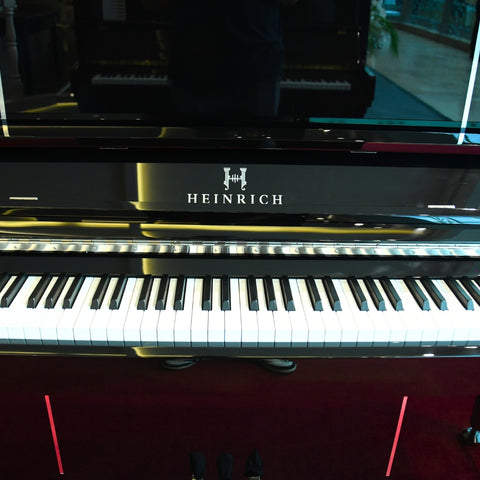 Heinrich HU-125E Upright Piano - Black
