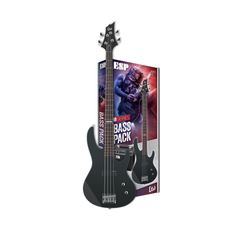 ESP LTD B Series Bass Guitar Package - Black Satin