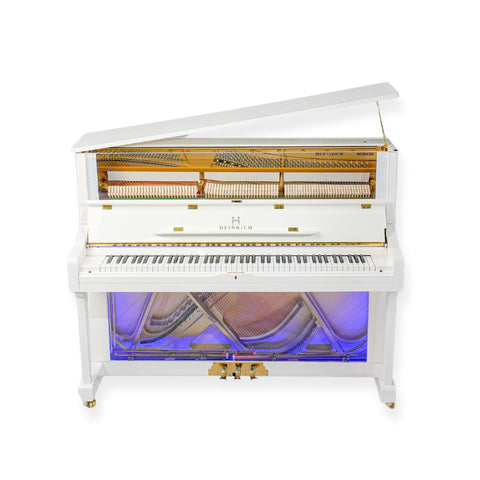 Heinrich HUP-121CW Upright Piano – Crystal White
