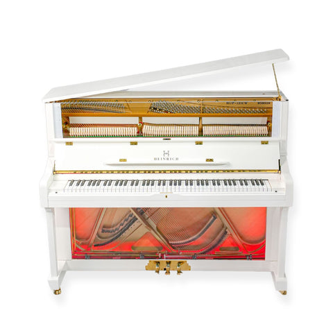 Heinrich HUP-121CW Upright Piano – Crystal White