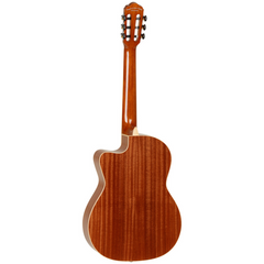 Tanglewood EMDC6 classical guitar back view, sapele body with cutaway