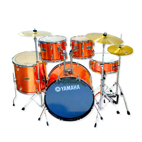 Yamaha 5-Piece Acoustic Drum Kit - Orange Glitter Finish