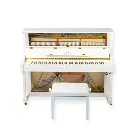 Heinrich HUP-121CW Upright Piano – Crystal White