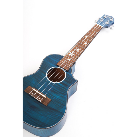 Bamboo U-23 Concert Ukulele Blue Blossom With Bag