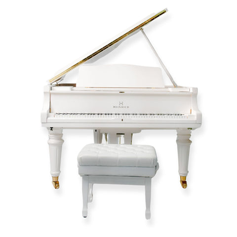 Heinrich HGP-152W WSP Round Legs Grand Piano – White