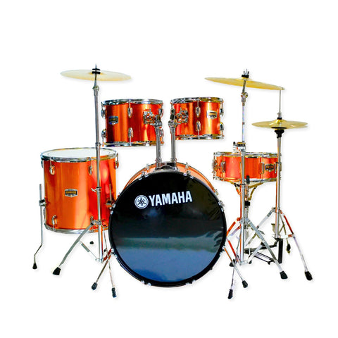 Yamaha 5-Piece Acoustic Drum Kit - Orange Glitter Finish