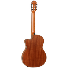 Tanglewood EM-DC1 Dominar classical guitar back view, mahogany with cutaway