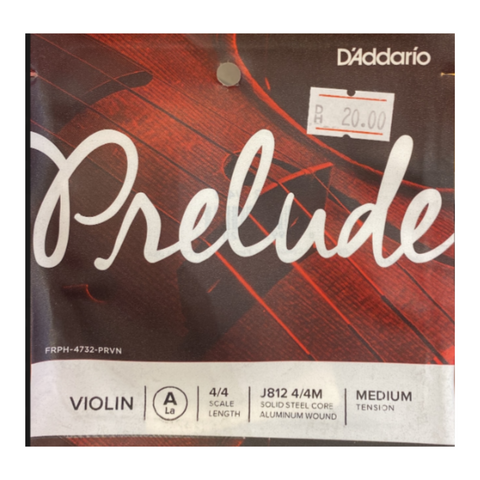 D'addario Prelude Violin Set 44 Med -J812 4/4M