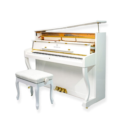 Heinrich  HUP-110 Upright Piano – High Gloss White