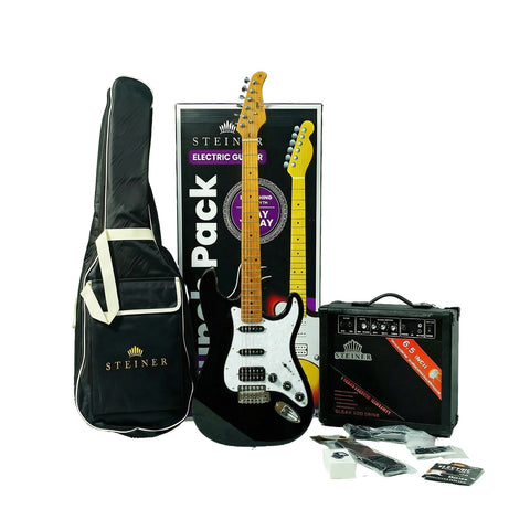 Steiner ST-657 Electric Guitar Launch Pack – Black