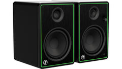 Mackie CR5-X studio monitor speaker pair, angled 3/4 view showing cabinet depth