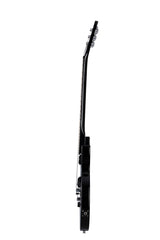 Epiphone Les Paul Special VE guitar side profile view, ebony slim body