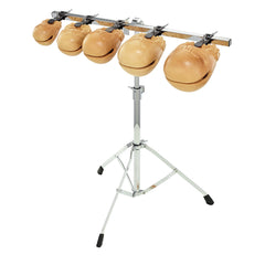Gewa Temple Block Set with Stand 5 Blocks Wooden - Cajon | Melodica Music Store Dubai