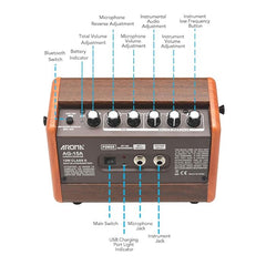 Aroma AG-15A – مكبر صوت جيتار صوتي محمول 15 واط