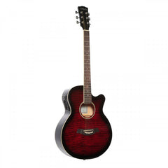 Carlos F511 Semi Acoustic Guitar - Red | Melodica Music Store Dubai