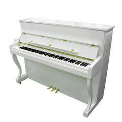 Heinrich HU‑110 Upright Piano – Polished White