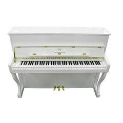 Heinrich HU‑110 Upright Piano – Polished White