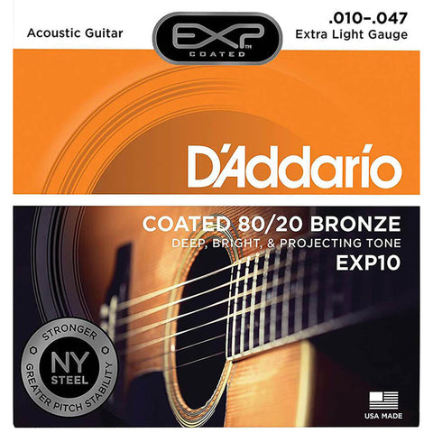D'Addario Acoustic Guitar Strings - Exp 80/20 Xlite EXP10